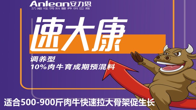 安力恩——速達康調(diào)養(yǎng)型10%肉牛育成期預(yù)混料-適合500-900斤肉牛快速拉大骨架促生長