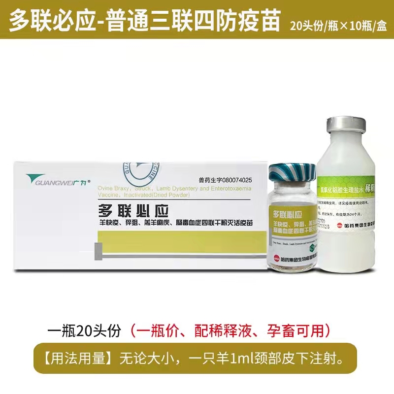 多聯必應-羊快疫、猝疽、羔羊痢疾、腸毒血癥四聯干粉滅活疫苗