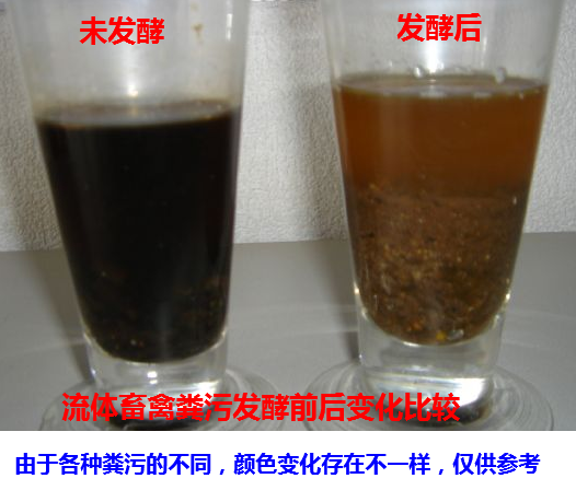 畜禽流體糞污快速發(fā)酵劑處理污水邊液態(tài)有機肥發(fā)酵前后對比圖.png