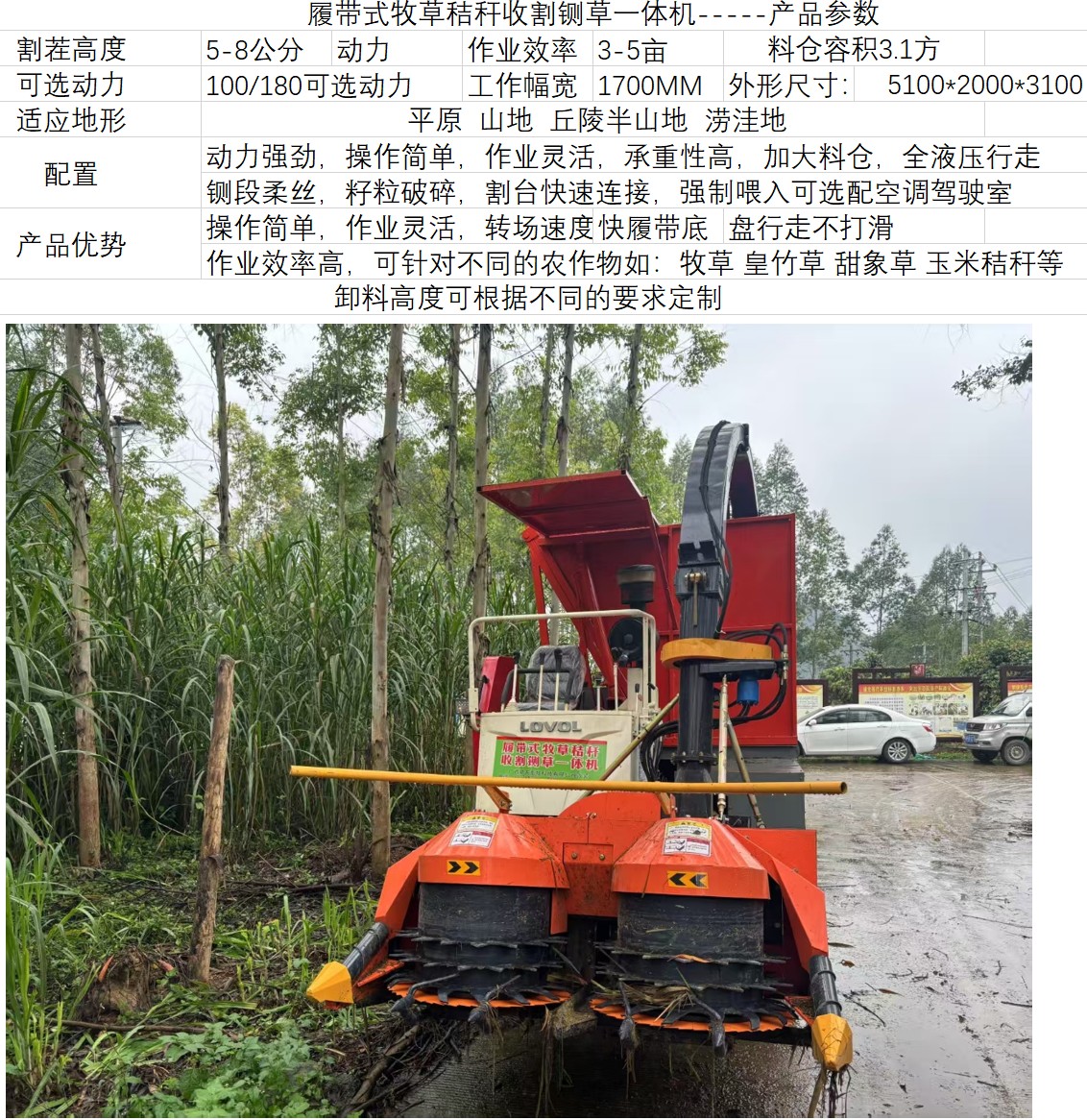 履帶式牧草秸稈收割鍘草一體機參數.jpg